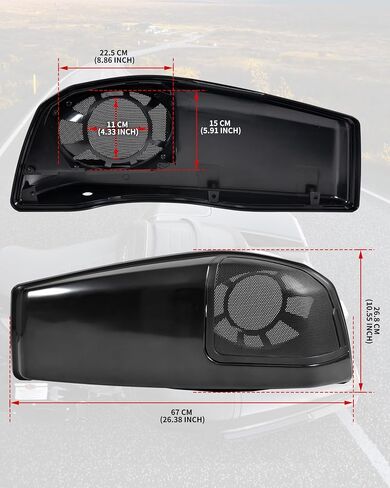 6x9 أسود سرج أغطية مكبر صوت لـ Harley Cvo Road Street Glide 2023-2025 FLHX FLTRX FLTRXSTSE 2024-2025 (لا توجد مكبرات صوت) in Saudi Arabia