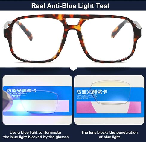 Mirkcittle Retro Square Aviator Blue Light Glocking Glockes for Women Men Eyeglass Eyeglasses Fake Fame in Kuwait
