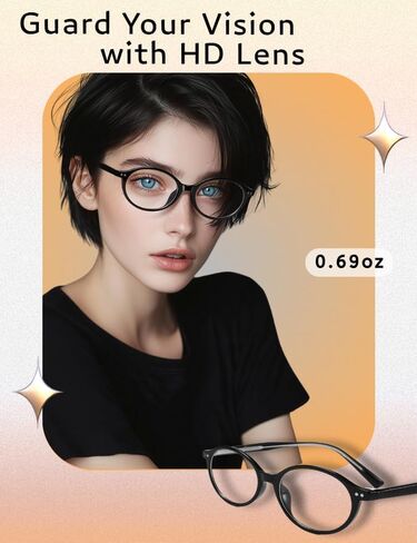 Funky Y2K Oval TR90 Blue Light Blocking Glasses Ultra Lightweight (0.8oz) Computer Glasses for Women Anti Eyestrain in Saudi Arabia