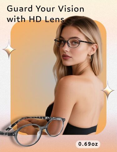 Funky Y2K Oval TR90 Blue Light Blocking Glasses Ultra Lightweight (0.8oz) Computer Glasses for Women Anti Eyestrain in Saudi Arabia