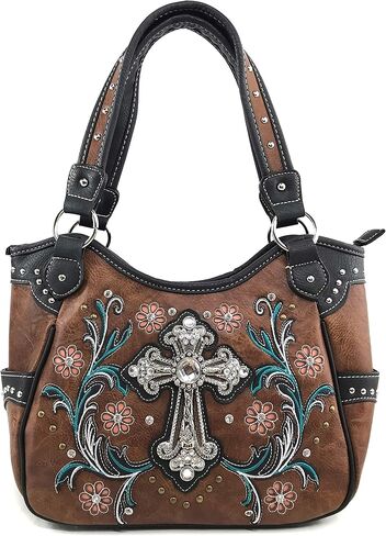 Zelris Western Cross Daisy Flower Women Conceal Carry Tote Handbag Purse Set in Kuwait