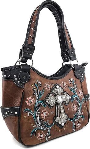 Zelris Western Cross Daisy Flower Women Conceal Carry Tote Handbag Purse Set in Kuwait