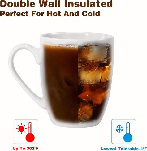 مجموعة أكواب قهوة كبيرة سعة 16 أونصة من Urbanstrive مكونة من 4 أكواب قهوة سيراميك أكواب قهوة سوداء وأكواب شاي فكرة هدية للنساء والرجال هدايا تدفئة المنزل والمكتب المنزلي الجديد، أسود 4 عبوات in Kuwait