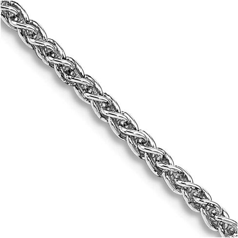 JewelryWeb 925 Sterling Silver Rhodium Plated 1.75mm Round Spiga Necklace Pendant-Necklace for Women in Saudi Arabia
