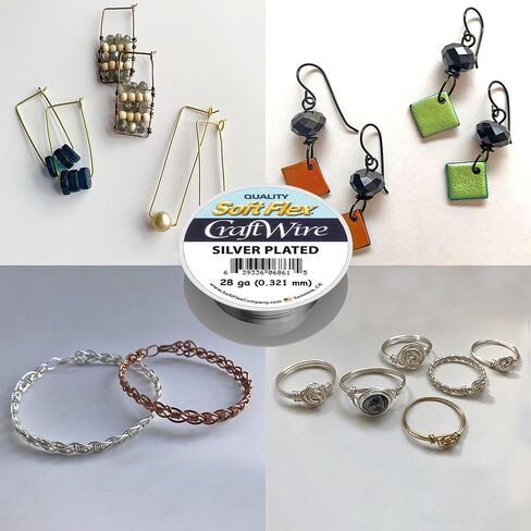 Beadhobby - Soft Flex 28 Gauge Craft Wire - Non Tarnish Silver - Artistic Wire with Silver Plating in Kuwait