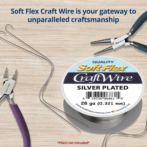 Beadhobby - Soft Flex 28 Gauge Craft Wire - Non Tarnish Silver - Artistic Wire with Silver Plating in Kuwait