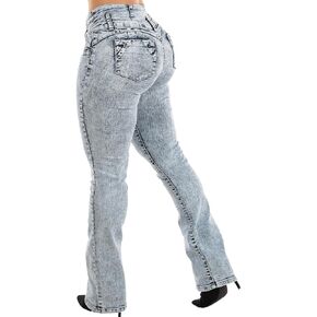 Moda Xpress Women's Butt Lifting High Waisted Bootcut Jeans - Stretchy, Comfortable Flare Jeans in Junior Size Vintage Style in Saudi Arabia