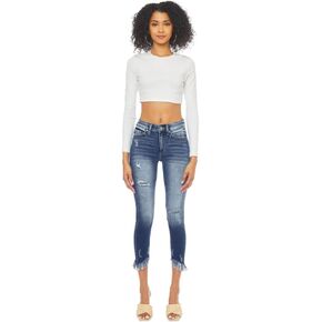 سولت تري كان كان يمكن للسيدات منتصف صعود الجينز الضيق المدمرة in Kuwait