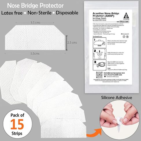 Acanthus - CPAP Nose Bridge Protector - Silicone CPAP Mask Cushion for Nasal Skin Protection - Reusable Latex-Free - CPAP Accessories Mask Liner - Pack of 10 in Saudi Arabia
