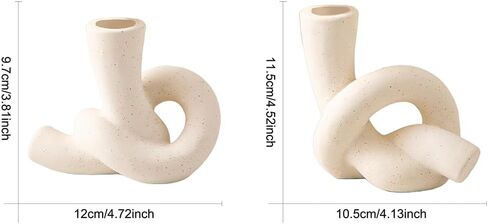 2 Pcs Ceramic Candlestick Holder, Creative Modern Knot Candle Holder Set, Table Centerpiece Taper Candle Holders Decorations for Home Decor, Wedding, Dinning, Party, Mantel, and Kitchen in Saudi Arabia
