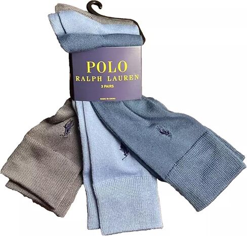 Polo Ralph Lauren 3 Pack Dress Sounder Socks (Teal ، Blue Gray) حجم 10-13 in Kuwait