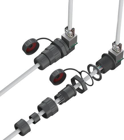 AOHUA RJ45 IP67 panel Mount Waterproof Connector with ethernet cable for cat5 cat6 (AH-RJ45-M21FC) in Saudi Arabia