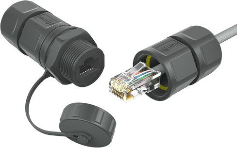 AOHUA RJ45 IP67 panel Mount Waterproof Connector with ethernet cable for cat5 cat6 (AH-RJ45-M21FC) in Saudi Arabia