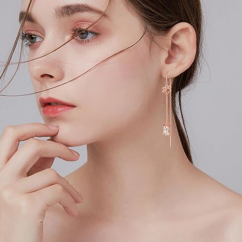 Opal Shark Earrings 925 Sterling Silver Cute Animal Earrings Dangle Drop Earrings for Women Shark Jewelry Gifts for Shark Lovers in Kuwait