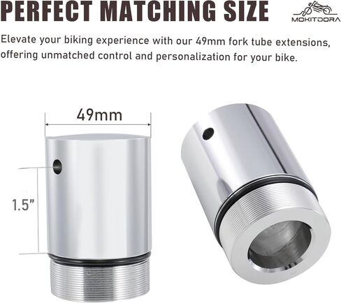 MoKitDora Fork Tube 2.5" Extensions 49mm for 2014-up Harley Touring Street Glide Road Glide Road King 2006-2017 Harley Dyna 2013-2017 FXSB Softail Breakout 2002-2017 Harley V-Rod in Saudi Arabia
