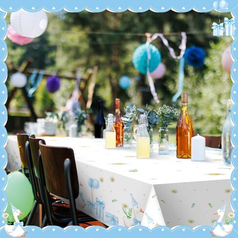 Oudain 3 Pcs Silly Goose Birthday Party Table Cloth 108 x 54 Inch One Silly Goose Table Covers Disposable Theme Party Decorations Pink Covers for Birthday Baby Shower in Saudi Arabia