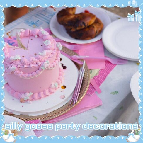 Oudain 3 Pcs Silly Goose Birthday Party Table Cloth 108 x 54 Inch One Silly Goose Table Covers Disposable Theme Party Decorations Pink Covers for Birthday Baby Shower in Saudi Arabia
