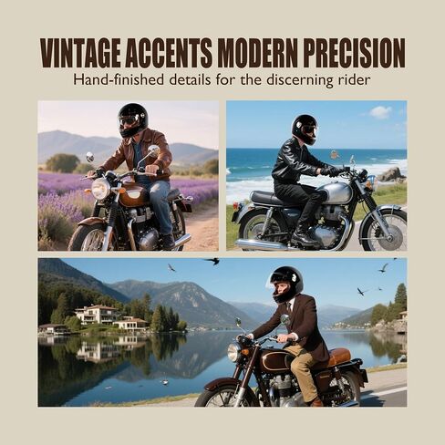 DOT Retro Vintage Full Face Motorcycle Helmet Classic Design for Men Women Lightweight Windproof Vent Cafe Racer & Cruiser Riding, Highway Commute, Touring in Saudi Arabia