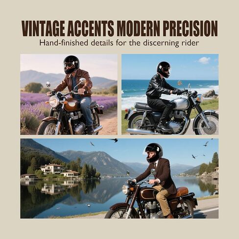 DOT RETRO VINTAGE FULL FACE دراجة نارية خوذة التصميم الكلاسيكي للرجال للنساء خفيفة الوزن مضاد للرياح VENT CAFE RACER & CRUISER RIKE ، طريق سريع ، جولة in Kuwait