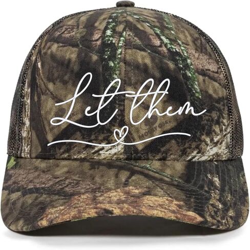 Go All Out Let Them with Heart Dad Deluxe Trucker Flatbill Baseball Structured Embroidered Hat in Saudi Arabia
