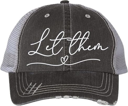 Go All Out Let Them with Heart Dad Deluxe Trucker Flatbill Baseball Structured Embroidered Hat in Saudi Arabia