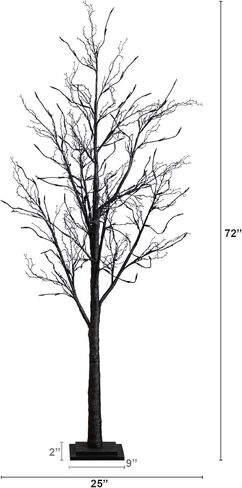 Nearly Natural 6ft. Pre-Lit Halloween Black Twig Artificial Fall Tree with 300 Orange and Purple LED Lights in Saudi Arabia