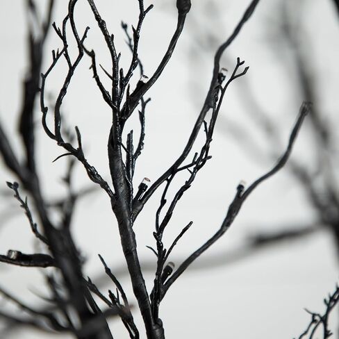 Nearly Natural 6ft. Pre-Lit Halloween Black Twig Artificial Fall Tree with 300 Orange and Purple LED Lights in Saudi Arabia