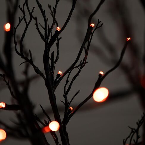 Nearly Natural 6ft. Pre-Lit Halloween Black Twig Artificial Fall Tree with 300 Orange and Purple LED Lights in Saudi Arabia