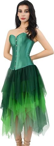 Kranchungel Pirate Skirt Women Costume: Renaissance Faire Tulle Skirt - Corset Dress Halloween Costumes for Women Aged 20-30 in Saudi Arabia