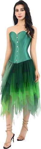 Kranchungel Pirate Skirt Women Costume: Renaissance Faire Tulle Skirt - Corset Dress Halloween Costumes for Women Aged 20-30 in Saudi Arabia