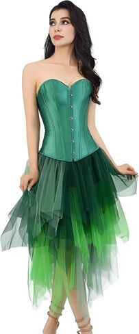 Kranchungel Pirate Skirt Women Costume: Renaissance Faire Tulle Skirt - Corset Dress Halloween Costumes for Women Aged 20-30 in Saudi Arabia
