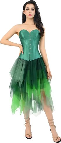 Kranchungel Pirate Skirt Women Costume: Renaissance Faire Tulle Skirt - Corset Dress Halloween Costumes for Women Aged 20-30 in Saudi Arabia