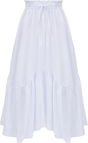 American Trends Maxi Skirts for Women Renaissance Skirt Medieval Womens Long Skirts Flowy Bohemian Pirate Skirts with Pockets in Kuwait