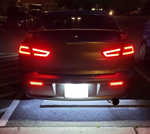 Ijdmtoy Black Lens Smoked Lens LED مصابيح عاكس المصد متوافقة مع Mitsubishi Lancer ، Evolution X أو Outlander in Saudi Arabia