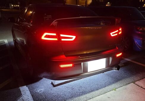 Ijdmtoy Black Lens Smoked Lens LED مصابيح عاكس المصد متوافقة مع Mitsubishi Lancer ، Evolution X أو Outlander in Saudi Arabia