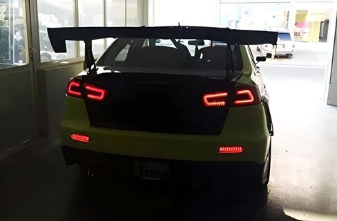 Ijdmtoy Black Lens Smoked Lens LED مصابيح عاكس المصد متوافقة مع Mitsubishi Lancer ، Evolution X أو Outlander in Saudi Arabia