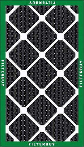 فلتر هواء Filterbuy 24x24x1 مزيل الرائحة MERV 8 (عبوة من قطعتين)، استبدال مرشحات هواء فرن HVAC AC المطوية بالكربون المنشط (الحجم الفعلي: 23.38 × 23.38 × 0.75 بوصة) in Saudi Arabia