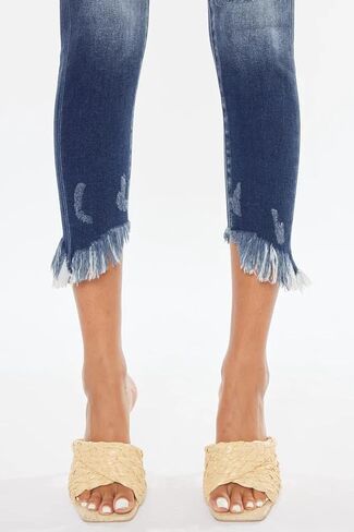 SALT TREE Kan Can Women's Mid Rise Destroyed Skinny Jeans in Kuwait