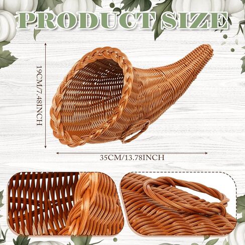 مجموعة سلة الوفرة لعيد الشكر مقاس 13.78 بوصة، تحتوي على الكثير من زخارف حصاد الخريف مع 100 قطعة من زينة اليقطين الاصطناعية لأوراق الوفرة في المنزل وطاولة عيد الشكر in Kuwait