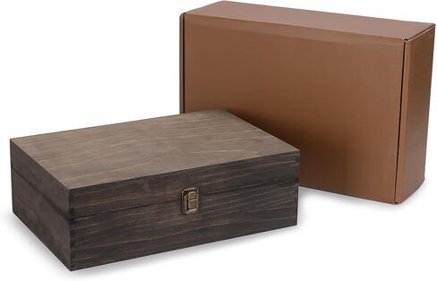 makerflo XL Natural Pine Wood Memory Box with Black Felt Inside, Hinged with Clasp, Keepsake Wooden Box Ideal for Craft and Personalization (Laser Engraving, Epoxy, UV DTF, and Vinyl) – Pack of 1 in Saudi Arabia