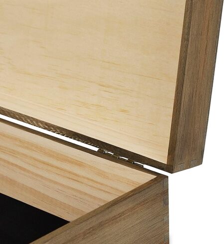 makerflo XL Natural Pine Wood Memory Box with Black Felt Inside, Hinged with Clasp, Keepsake Wooden Box Ideal for Craft and Personalization (Laser Engraving, Epoxy, UV DTF, and Vinyl) – Pack of 1 in Saudi Arabia