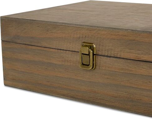 makerflo XL Natural Pine Wood Memory Box with Black Felt Inside, Hinged with Clasp, Keepsake Wooden Box Ideal for Craft and Personalization (Laser Engraving, Epoxy, UV DTF, and Vinyl) – Pack of 1 in Saudi Arabia