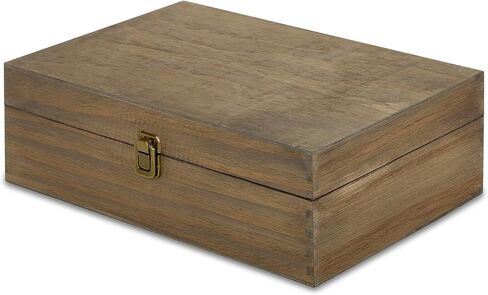 makerflo XL Natural Pine Wood Memory Box with Black Felt Inside, Hinged with Clasp, Keepsake Wooden Box Ideal for Craft and Personalization (Laser Engraving, Epoxy, UV DTF, and Vinyl) – Pack of 1 in Saudi Arabia