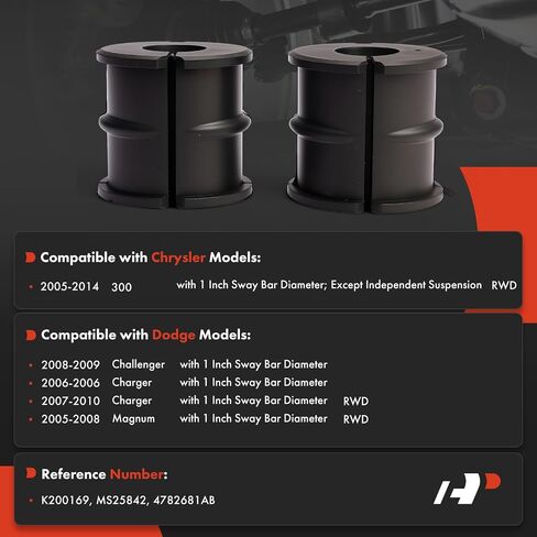 A-Premium 2 x Front To Frame Sway Bar Bushing Kit, Compatible with Dodge Charger 2006-2010, Challenger 2008-2009, Magnum 2005-2008 & Chrysler 300 2005-2014 in Saudi Arabia