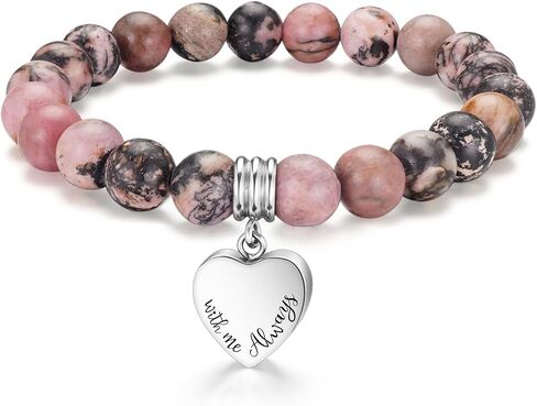 abooxiu Cremation Jewelry Urn Bracelet for Ashes Memorial Heart Ashes Keepsake Cremation Ash Bracelets Urn Jewelry for Ashes of Loved Ones for Women - With Me Always in Saudi Arabia