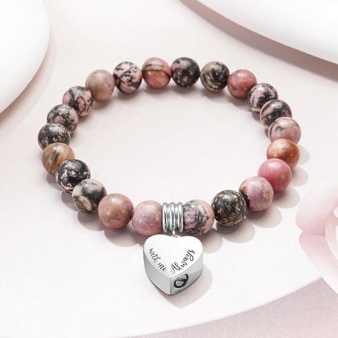 abooxiu Cremation Jewelry Urn Bracelet for Ashes Memorial Heart Ashes Keepsake Cremation Ash Bracelets Urn Jewelry for Ashes of Loved Ones for Women - With Me Always in Saudi Arabia