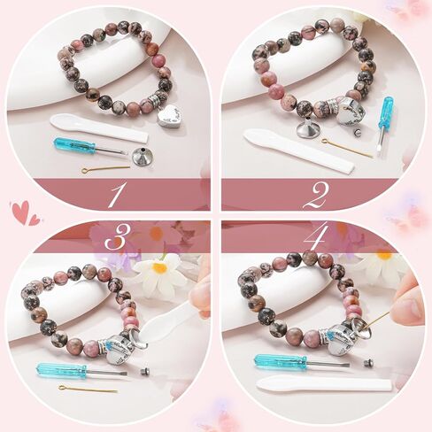 abooxiu Cremation Jewelry Urn Bracelet for Ashes Memorial Heart Ashes Keepsake Cremation Ash Bracelets Urn Jewelry for Ashes of Loved Ones for Women - With Me Always in Saudi Arabia