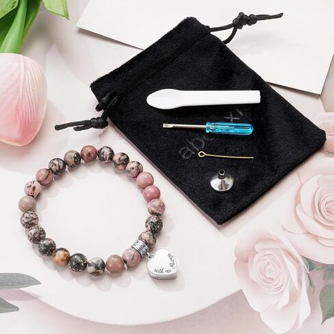 abooxiu Cremation Jewelry Urn Bracelet for Ashes Memorial Heart Ashes Keepsake Cremation Ash Bracelets Urn Jewelry for Ashes of Loved Ones for Women - With Me Always in Saudi Arabia