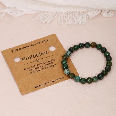 YVVLEE 9 Pcs Crystal Stone Bracelets for Women Men Semi-Precious Gemstone Beaded Bracelets 8mm Natural Stone Beads Bracelet Protection Anxiety Spiritual Stretch Bracelets Set Jewelry in Kuwait
