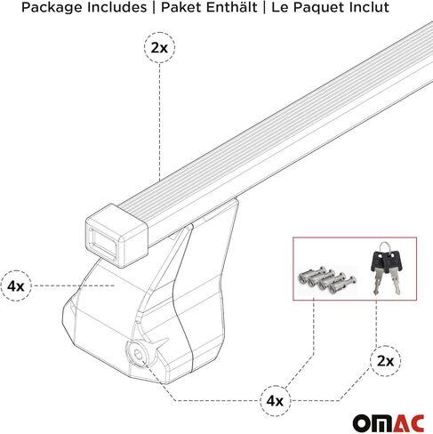 OMAC Fix Point Racks Cross Bars for Mercedes CLA C118 2020-2025 ALU Black 2x in Saudi Arabia